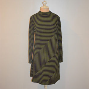 Anthropologie Hutch Structured Green Black Dress